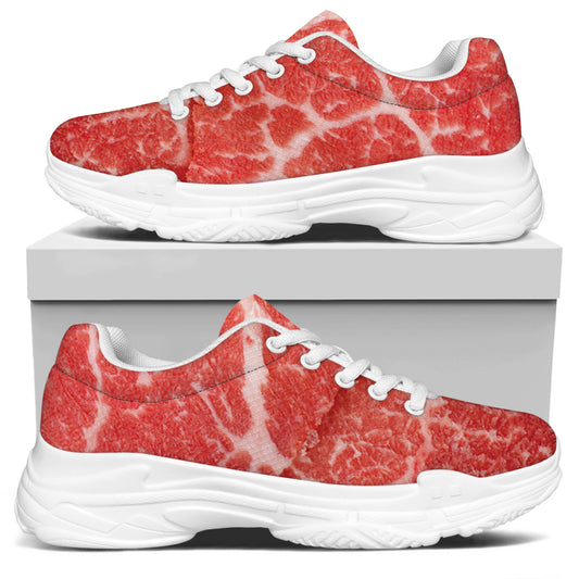 Meat Print White Chunky Shoes