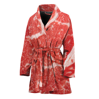 Meat Print Women's Bathrobe