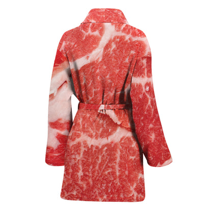 Meat Print Women's Bathrobe