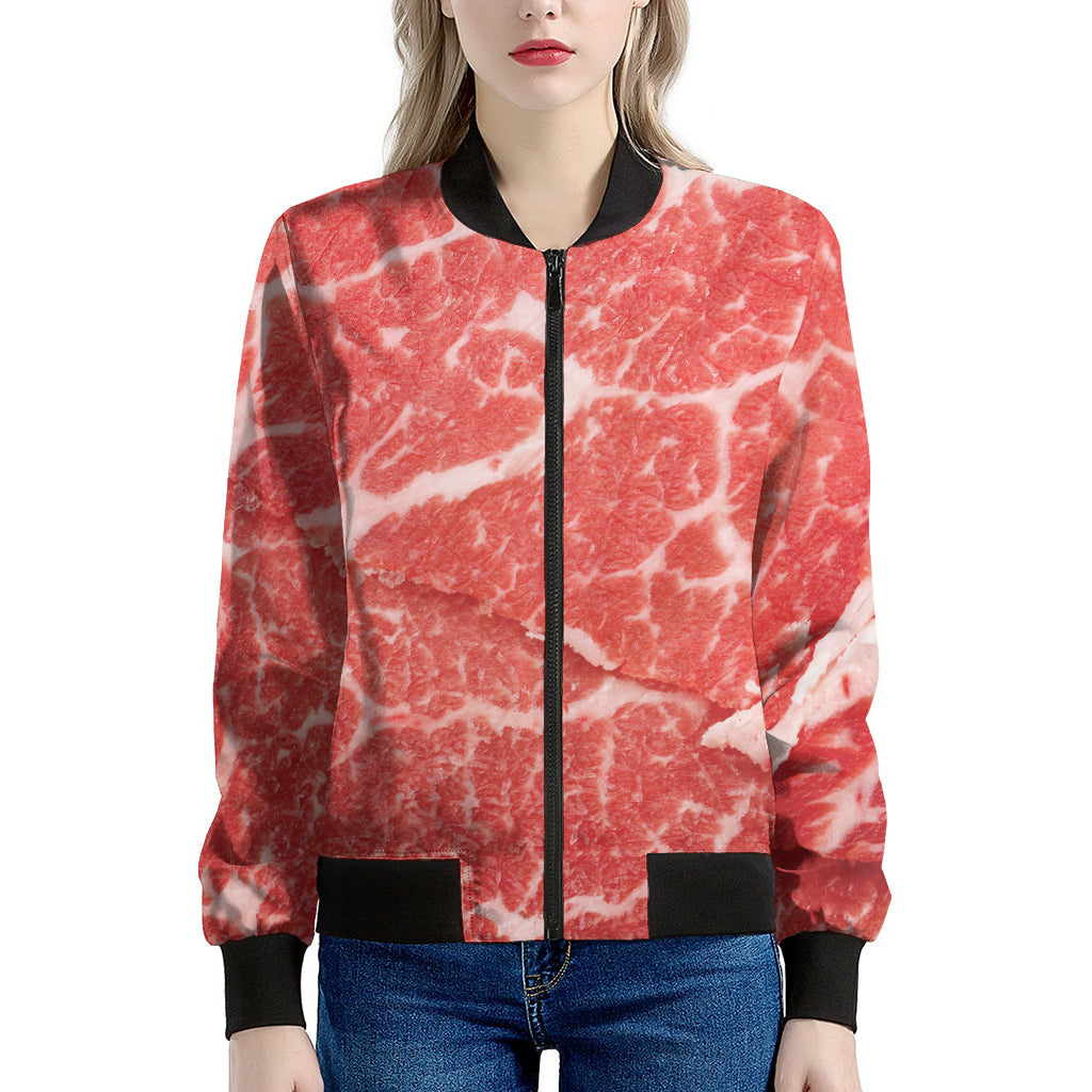 Meat Print Women's Bomber Jacket