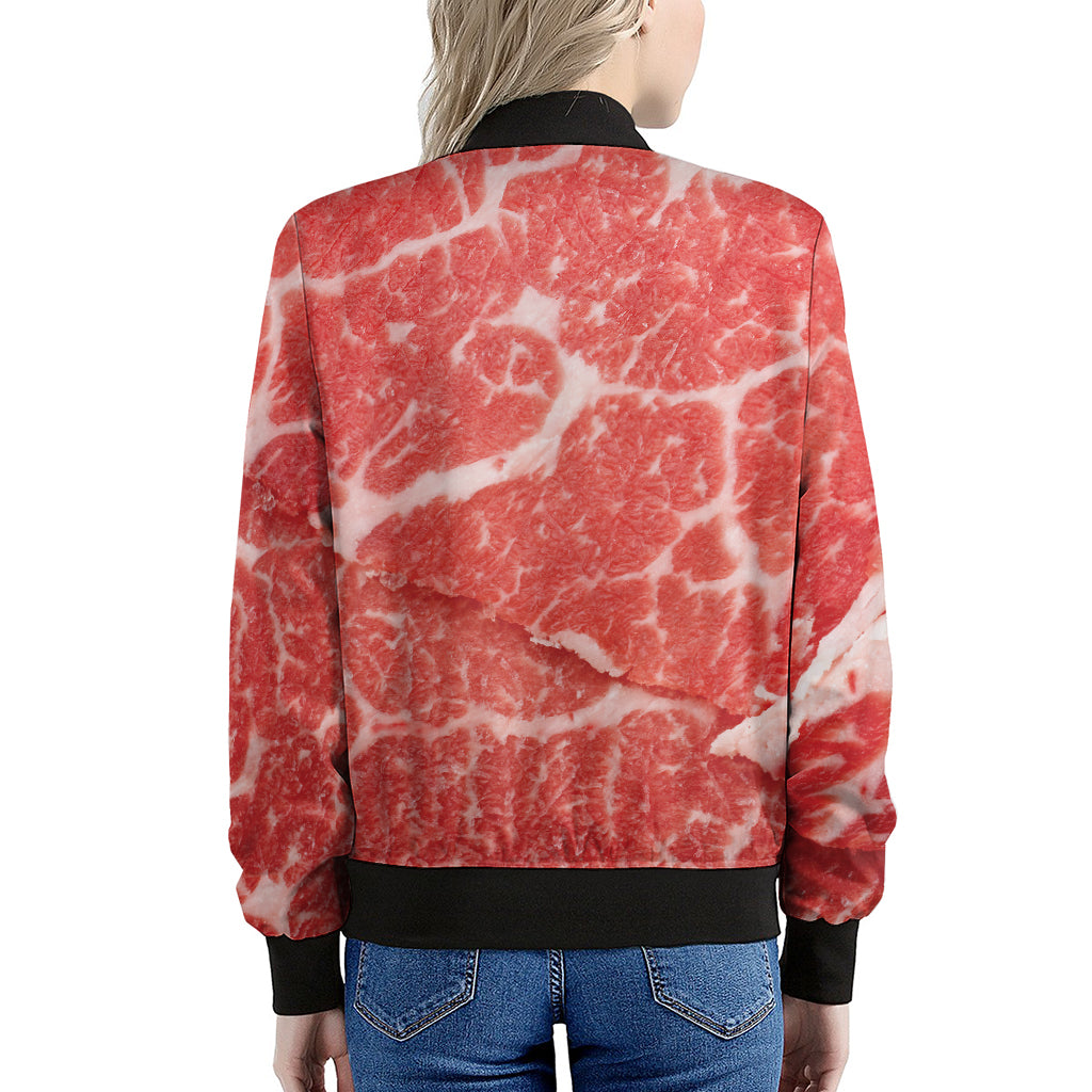 Meat Print Women's Bomber Jacket