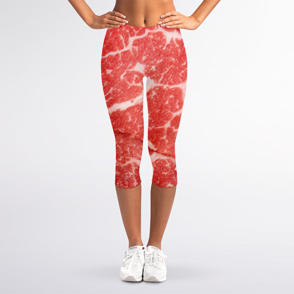 Meat Print Women's Capri Leggings