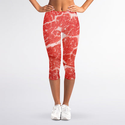 Meat Print Women's Capri Leggings