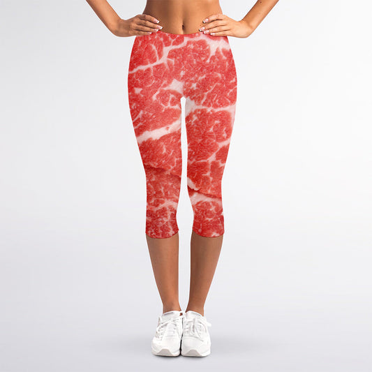 Meat Print Women's Capri Leggings