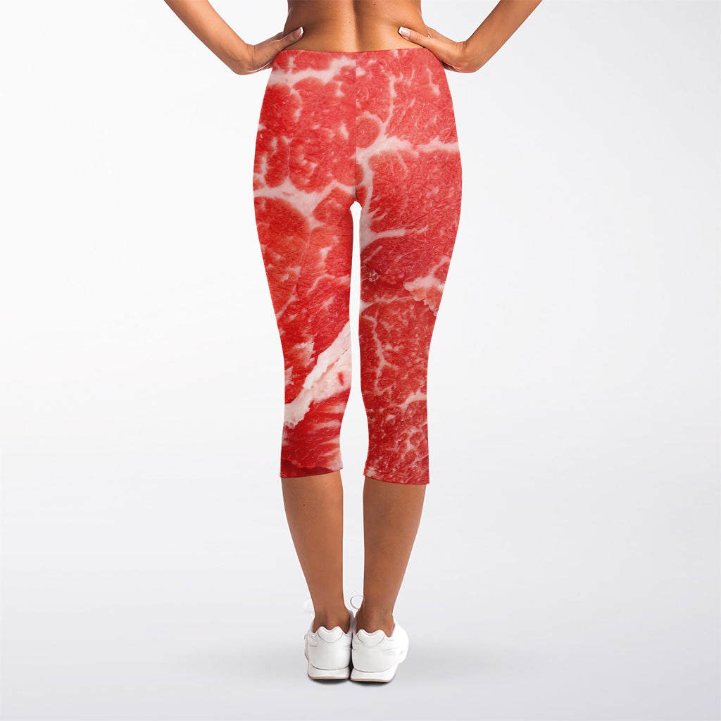 Meat Print Women's Capri Leggings