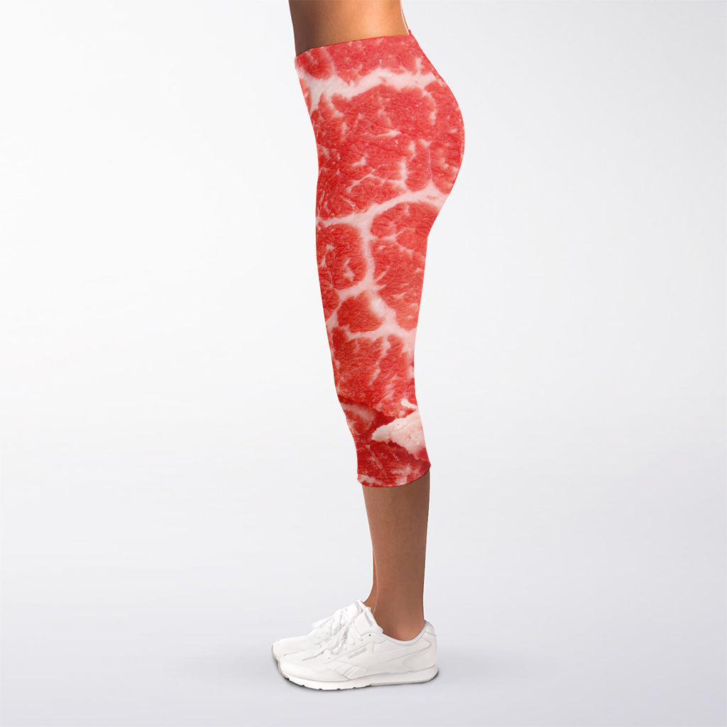 Meat Print Women's Capri Leggings