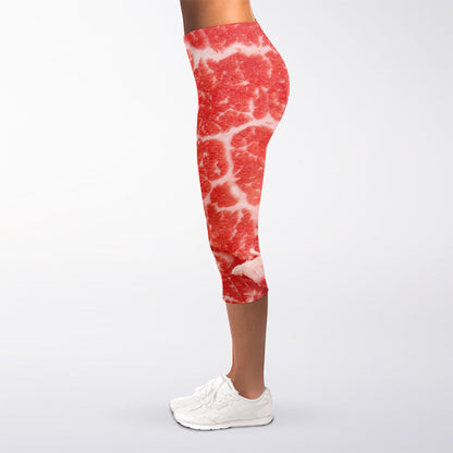 Meat Print Women's Capri Leggings
