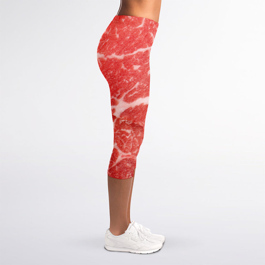 Meat Print Women's Capri Leggings