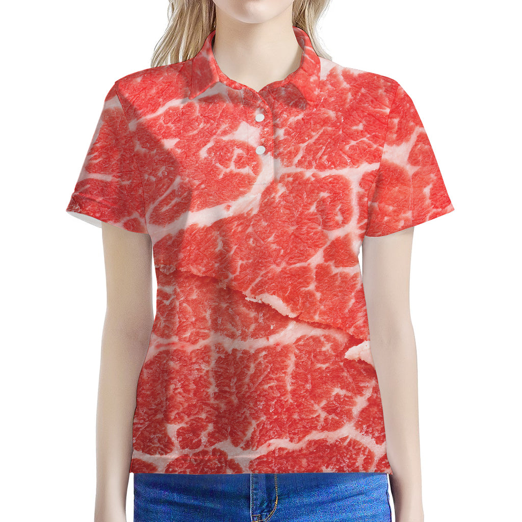 Meat Print Women's Polo Shirt