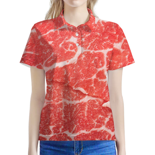 Meat Print Women's Polo Shirt