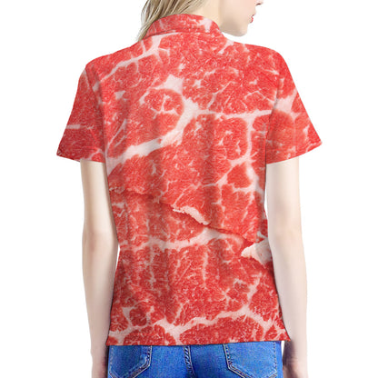 Meat Print Women's Polo Shirt