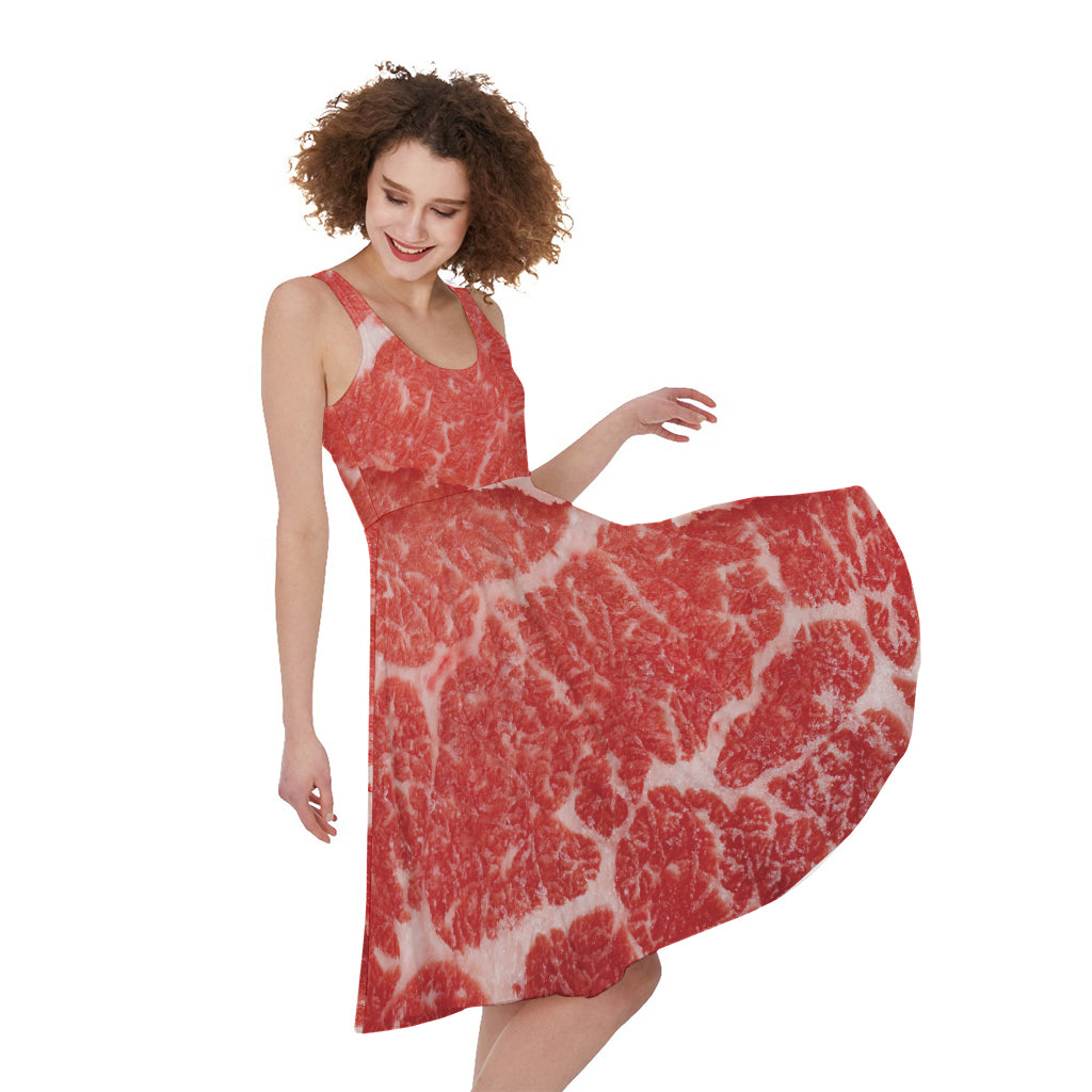 Meat Print Women's Sleeveless Dress