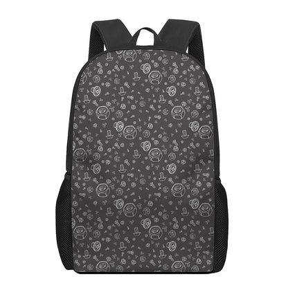 Mechanic Nuts and Bolts Pattern Print 17 Inch Backpack