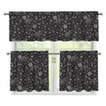 Mechanic Nuts and Bolts Pattern Print 3 Piece Kitchen Curtains