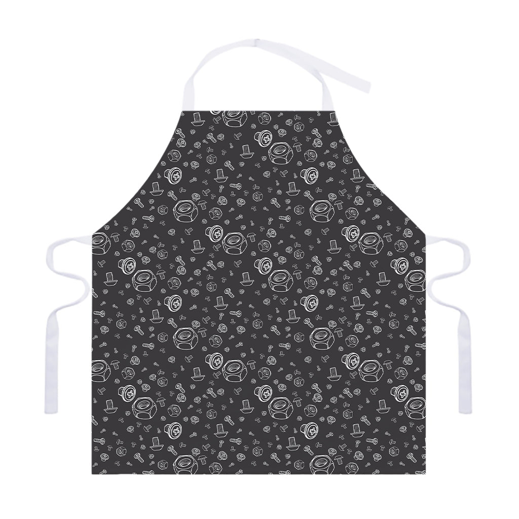 Mechanic Nuts and Bolts Pattern Print Adjustable Apron