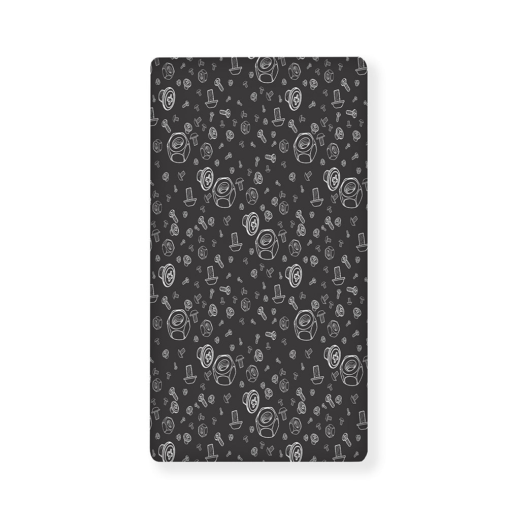 Mechanic Nuts and Bolts Pattern Print Baby Crib Sheet