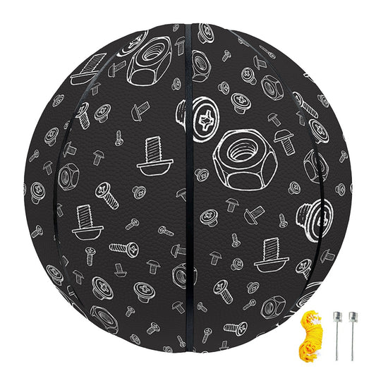 Mechanic Nuts and Bolts Pattern Print Basketball