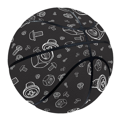 Mechanic Nuts and Bolts Pattern Print Basketball