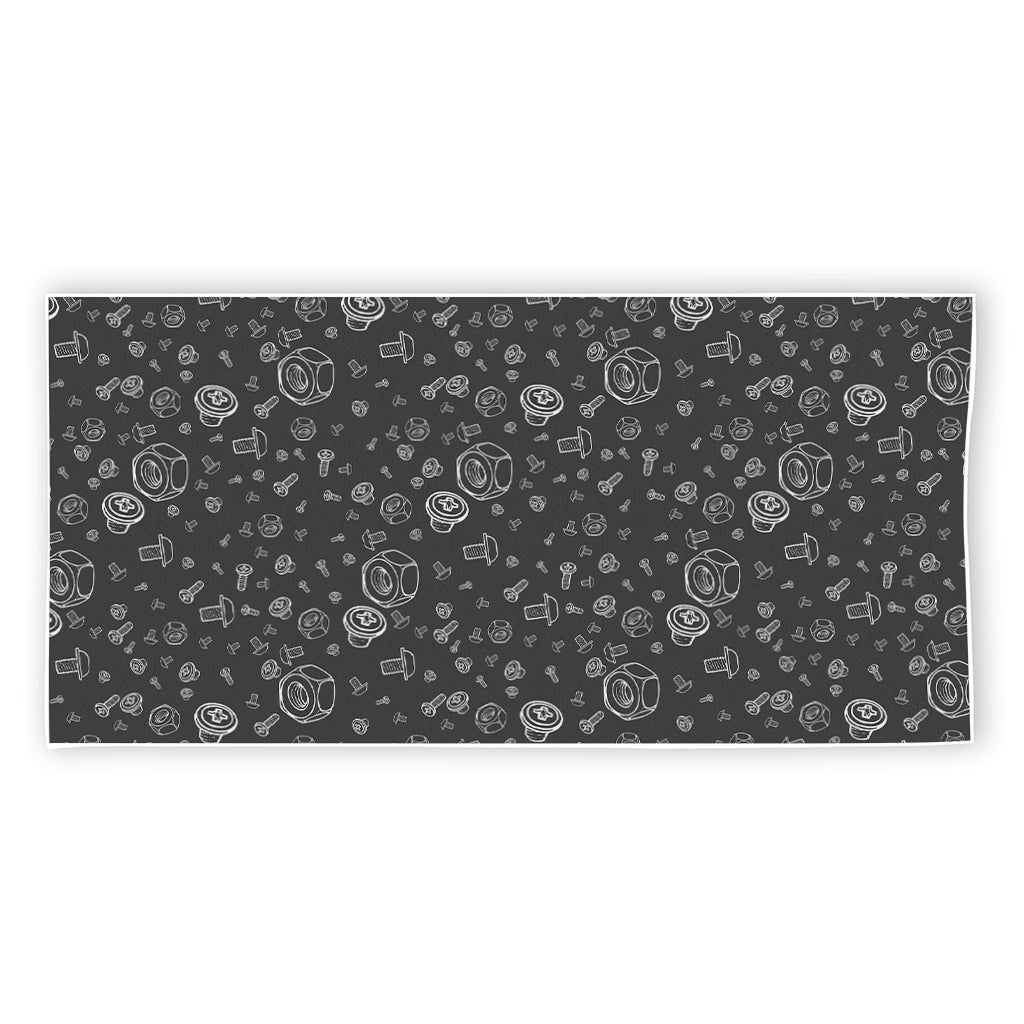 Mechanic Nuts and Bolts Pattern Print Beach Towel