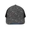 Mechanic Nuts and Bolts Pattern Print Black Mesh Trucker Cap