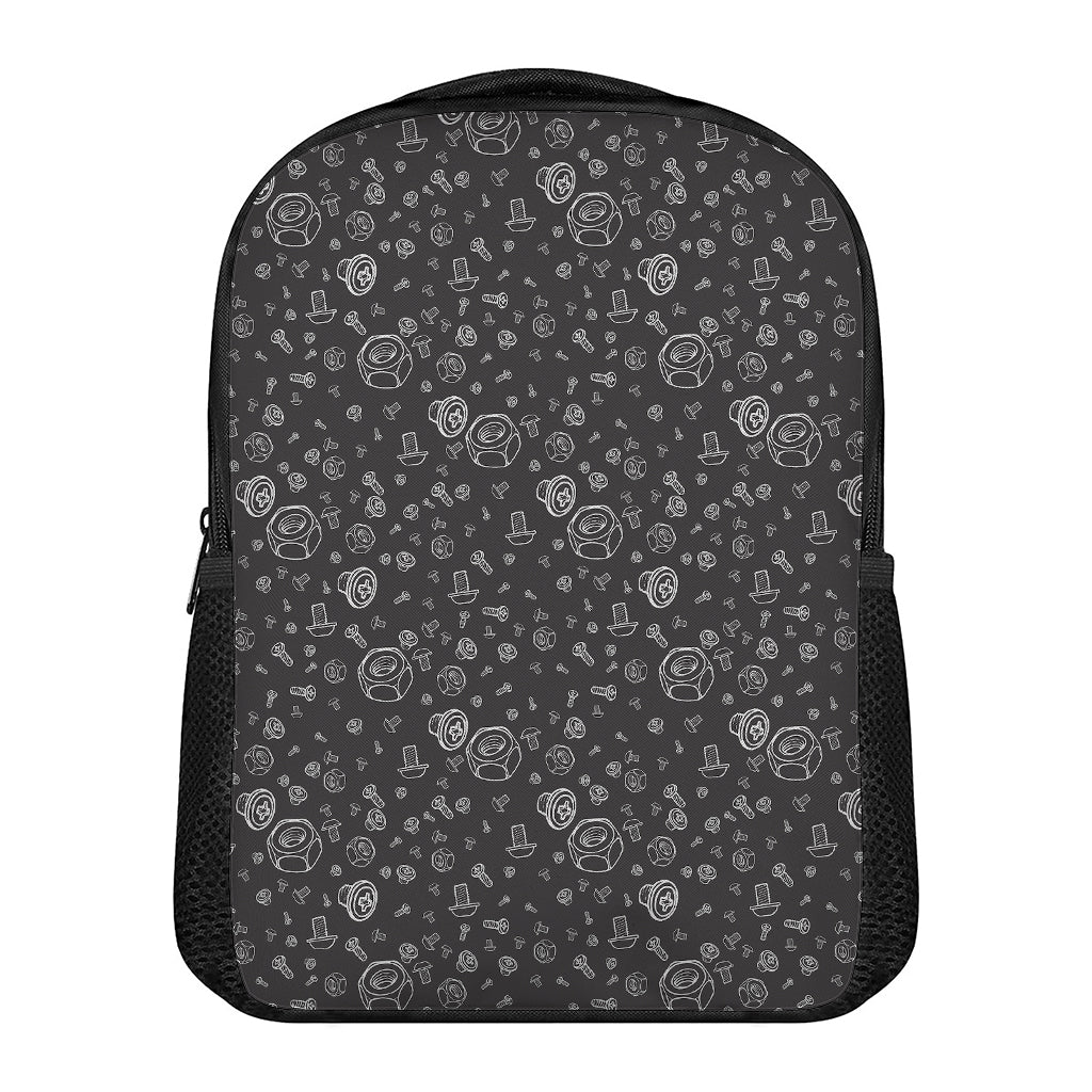 Mechanic Nuts and Bolts Pattern Print Casual Backpack