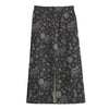 Mechanic Nuts and Bolts Pattern Print Cotton Front Slit Maxi Skirt