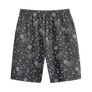 Mechanic Nuts and Bolts Pattern Print Cotton Shorts