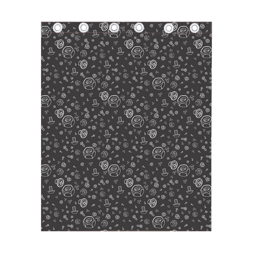 Mechanic Nuts and Bolts Pattern Print Curtain