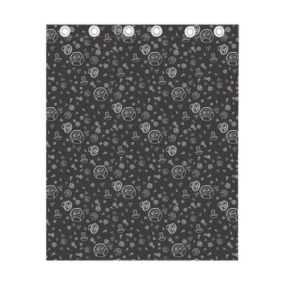 Mechanic Nuts and Bolts Pattern Print Curtain