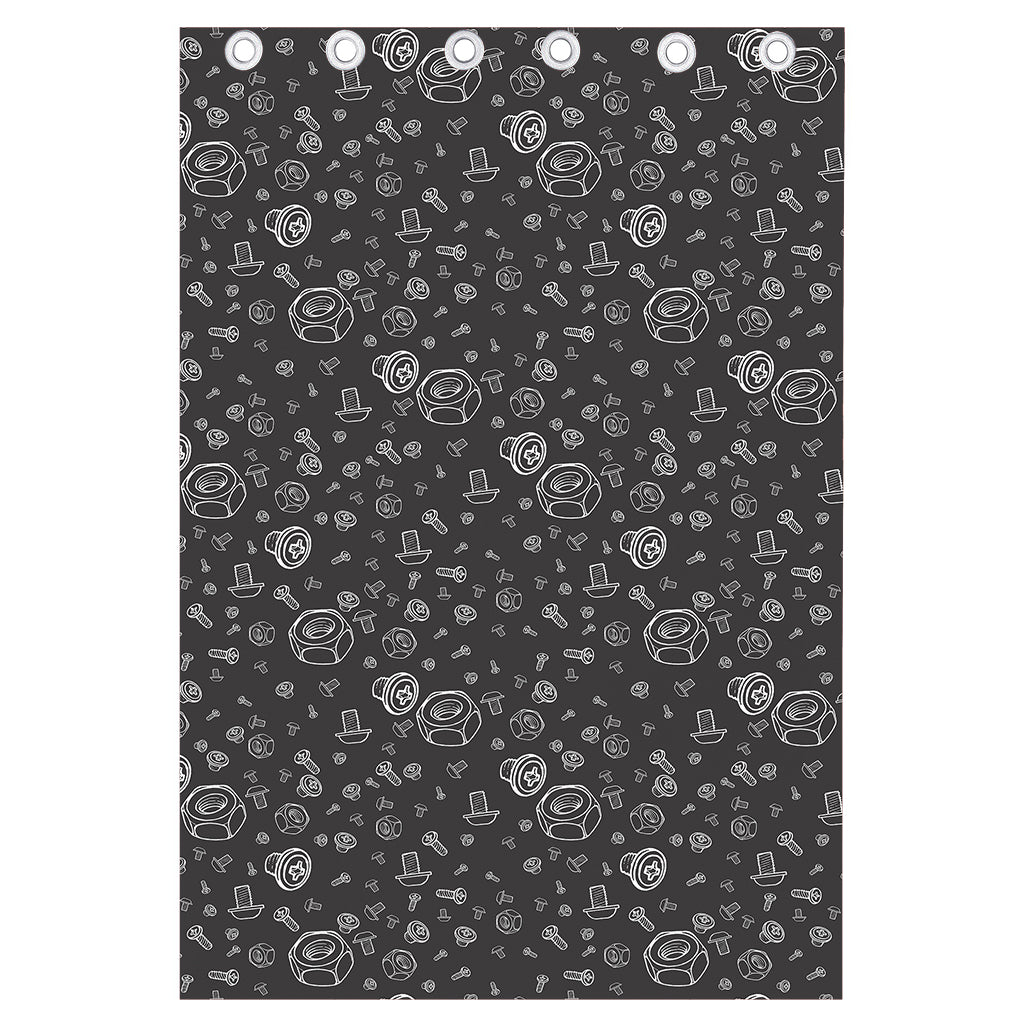 Mechanic Nuts and Bolts Pattern Print Curtain