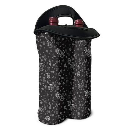 Mechanic Nuts and Bolts Pattern Print Double Neoprene Wine Tote