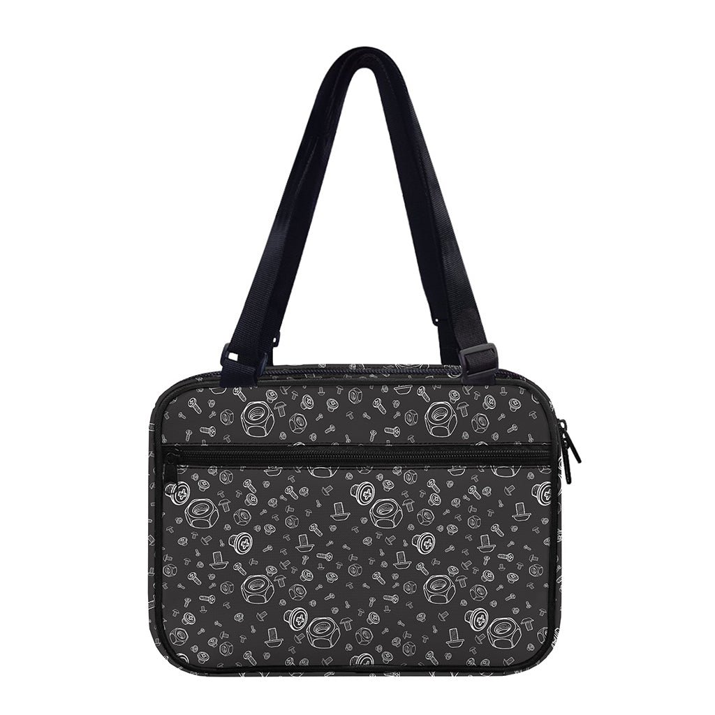 Mechanic Nuts and Bolts Pattern Print Double Strap Bible Bag