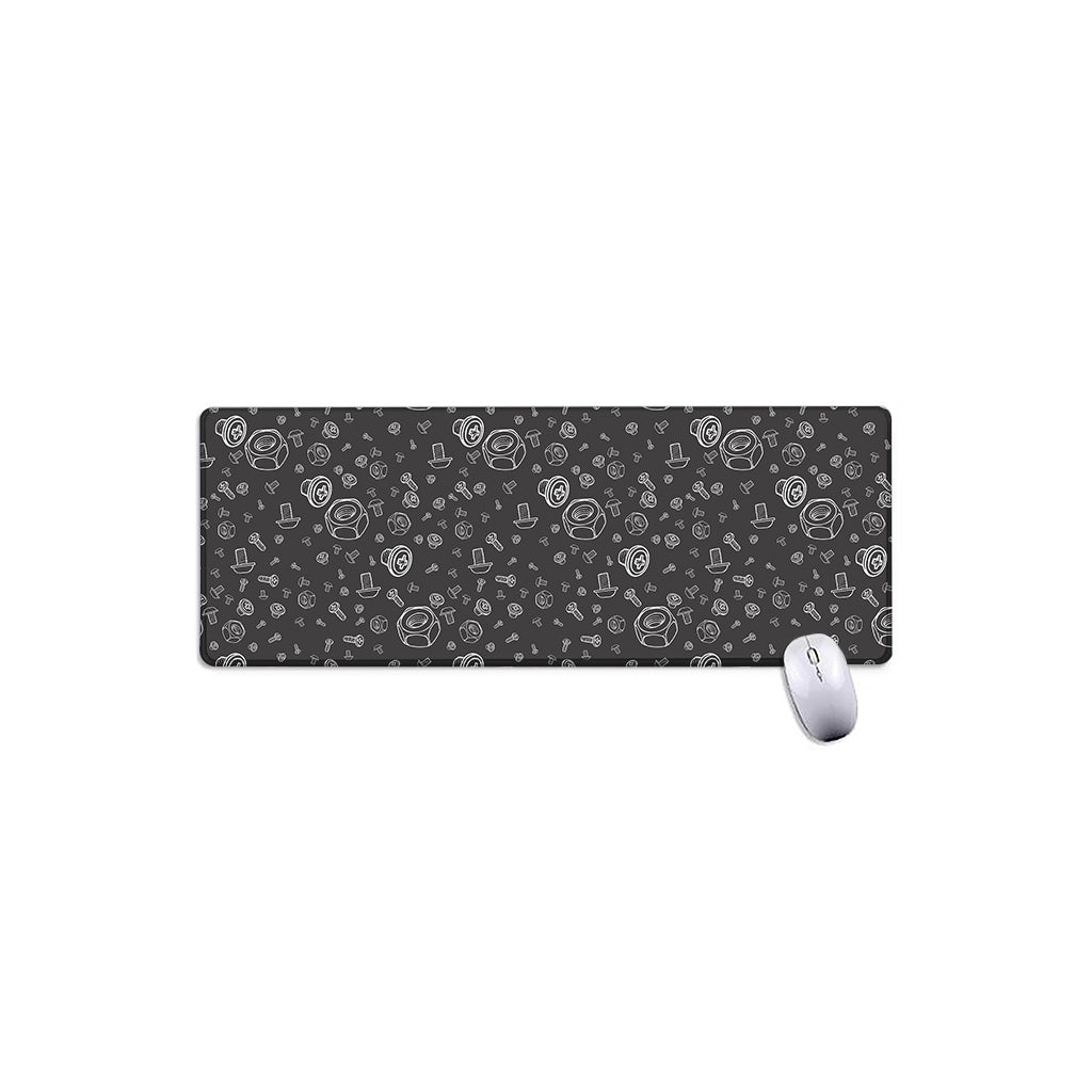 Mechanic Nuts and Bolts Pattern Print Extended Mouse Pad