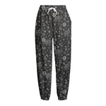 Mechanic Nuts and Bolts Pattern Print Fleece Lined Knit Pants