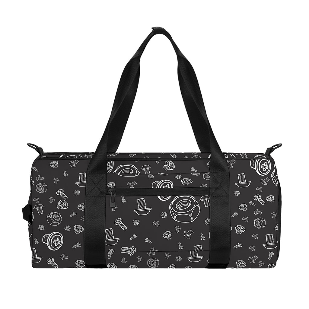 Mechanic Nuts and Bolts Pattern Print Gym Bag