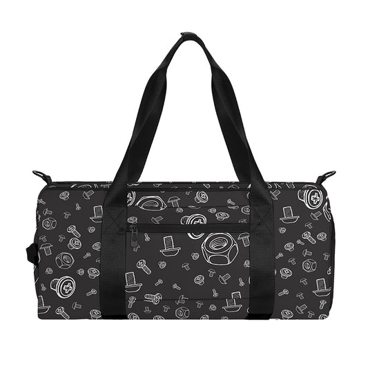 Mechanic Nuts and Bolts Pattern Print Gym Bag