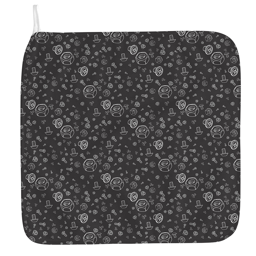 Mechanic Nuts and Bolts Pattern Print Hand Towel