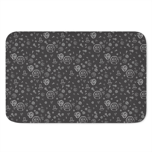 Mechanic Nuts and Bolts Pattern Print Indoor Door Mat