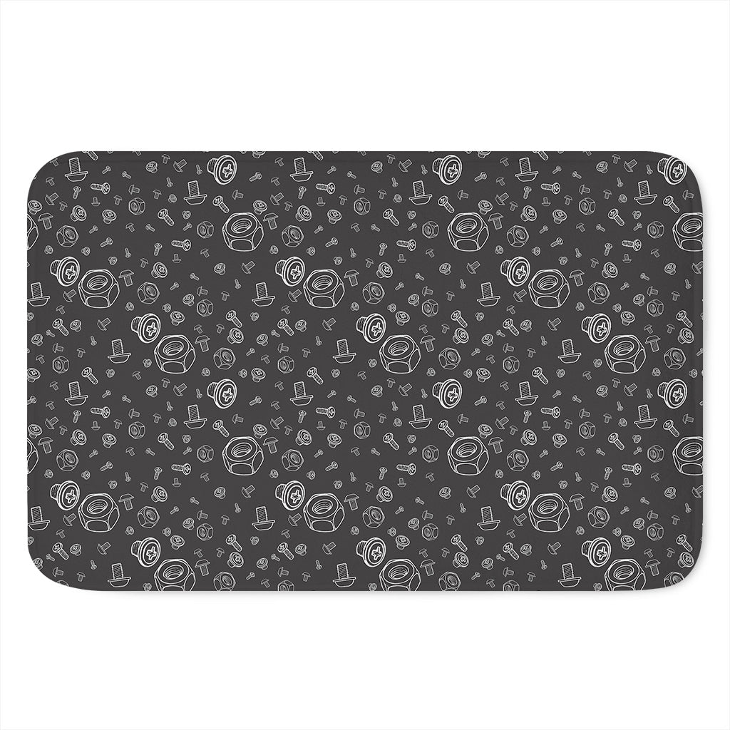 Mechanic Nuts and Bolts Pattern Print Indoor Door Mat