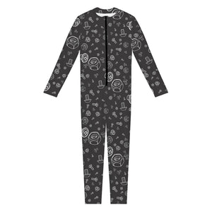 Mechanic Nuts and Bolts Pattern Print Jumpsuit