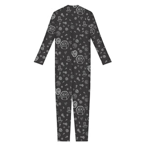 Mechanic Nuts and Bolts Pattern Print Jumpsuit