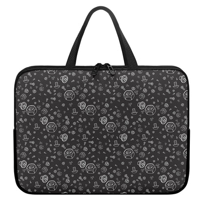 Mechanic Nuts and Bolts Pattern Print Laptop Sleeve With Handle