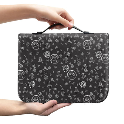 Mechanic Nuts and Bolts Pattern Print Leather Bible Cover
