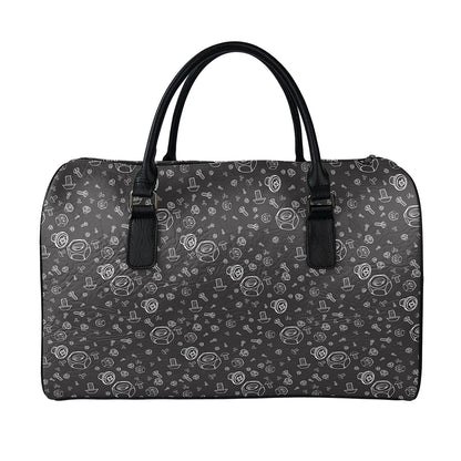 Mechanic Nuts and Bolts Pattern Print Leather Duffle Bag