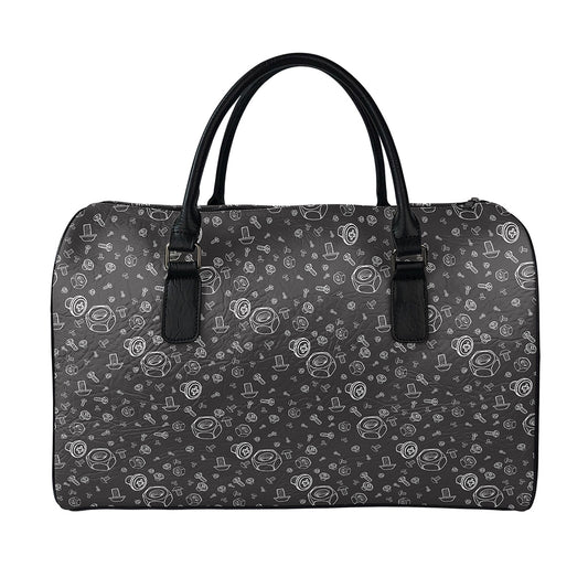 Mechanic Nuts and Bolts Pattern Print Leather Duffle Bag