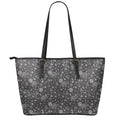 Mechanic Nuts and Bolts Pattern Print Leather Tote Bag With Zipper