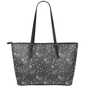 Mechanic Nuts and Bolts Pattern Print Leather Tote Bag