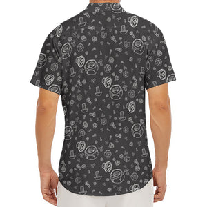 Mechanic Nuts and Bolts Pattern Print Men's Deep V-Neck Shirt