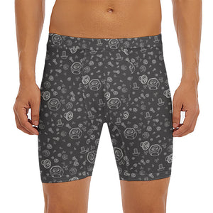 Mechanic Nuts and Bolts Pattern Print Men's Long Boxer Briefs