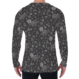 Mechanic Nuts and Bolts Pattern Print Men's Long Sleeve T-Shirt